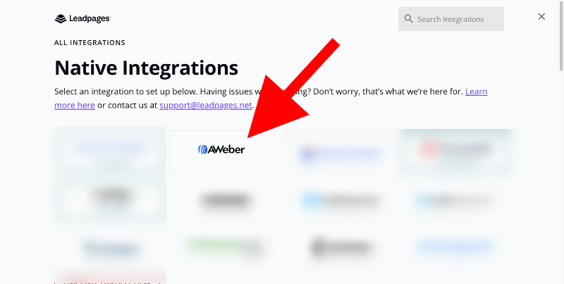 integrate aweber and leadpages - 6